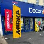 Decor Express Double Sided 2m flag on a 3m pole.